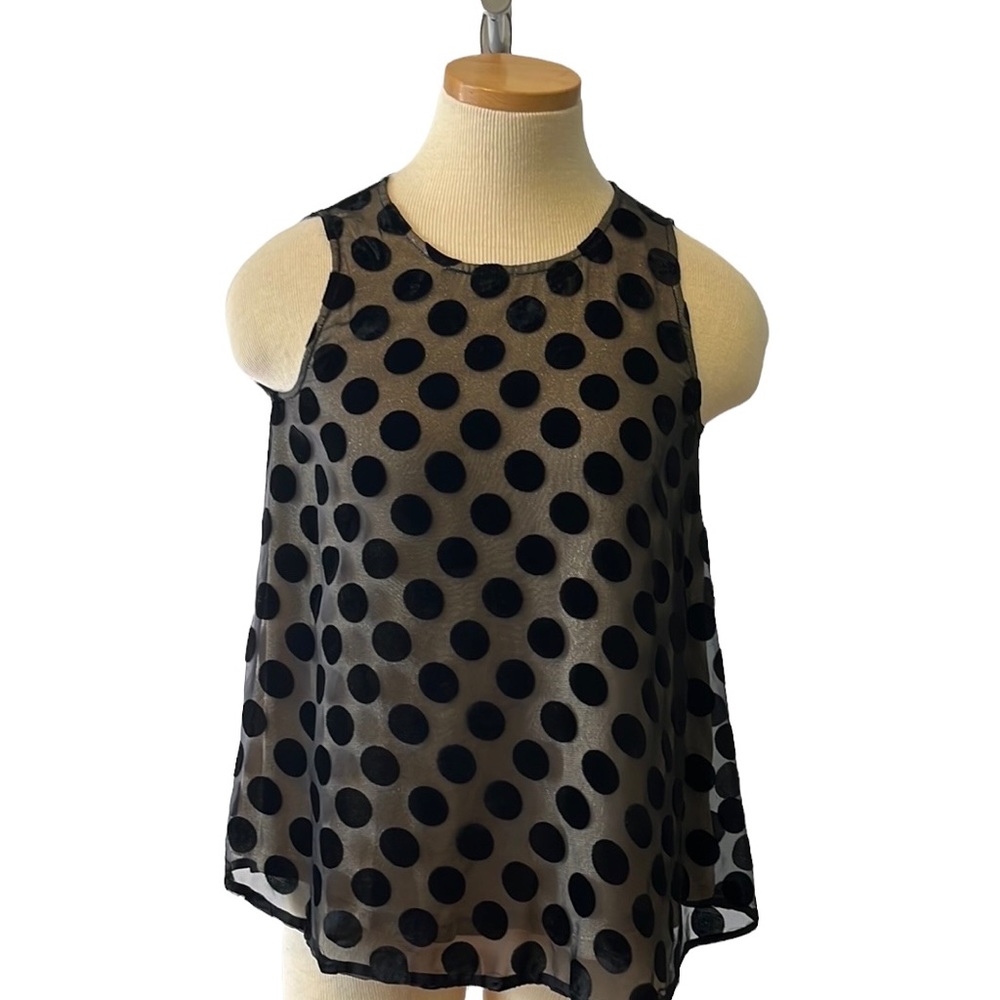 Anthropologie Sunday in Brooklyn Velvet Polka Dot Sleeveless Top, Petites XXS